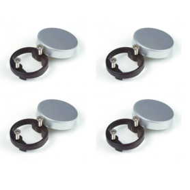 Cache Charnière Ronde en Aluminium pour Vitrine - Lot de 4