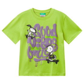 T-Shirt Vert Enfant United Colors of Benetton avec Impression Multicolore