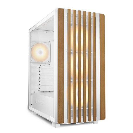 Boîtier PC ATX Sharkoon Rebel C70G RGB Blanc avec Panneau en Verre Trempé