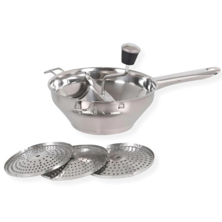 Moulin à Légumes PARENCE en Acier Inoxydable avec 3 Disques Interchangeables