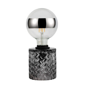 Lampe à Poser Crystal Smoke en Verre Fumé - Style Vintage Élégant