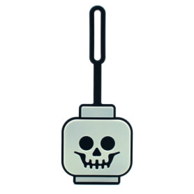 Étiquette de Sac LEGO Tête de Squelette Phosphorescente - Accessoire Halloween