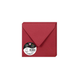 Enveloppes Gommées Carrées Rouge Groseille - Paquet de 20 - Clairefontaine