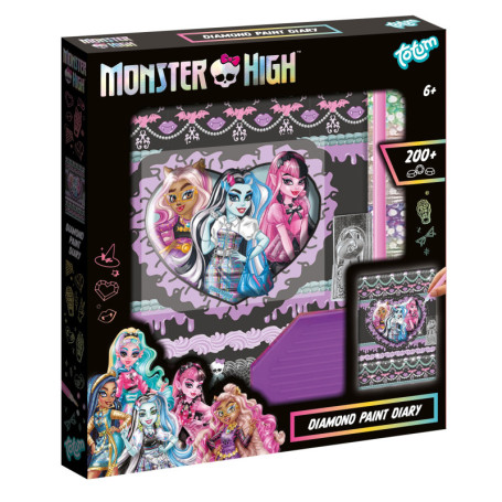 Agenda de Peinture Diamant Monster High pour Enfants à Partir de 6 Ans
