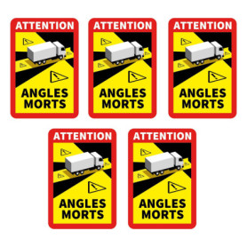 Lot de 5 Autocollants Angles Morts pour Véhicules - Résistants aux UV