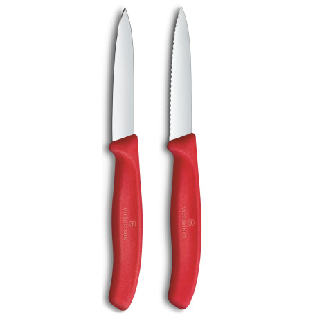 Couteau à Légumes Victorinox Swiss Classic - Rouge, Acier Inoxydable, Extra Tranchant