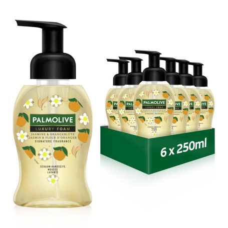 Palmolive Lot de 6 Savons Mousse Jasmin et Fleur d'Oranger - 250 ml