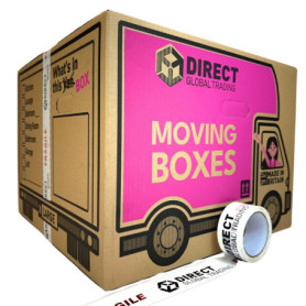 Lot de 10 Cartons de Déménagement Extra Larges avec Poignées et Ruban Adhésif