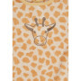 Bavoir à manches Kaya en coton absorbant avec girafe Jacquard - Sable