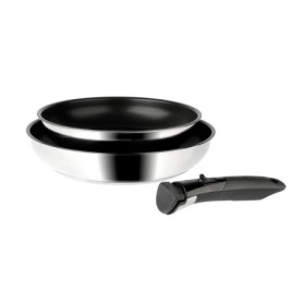 Lot de 2 Poêles Inox SITRAMOVIBLE ARPEGE - Ø 24-28 cm, Manche Amovible