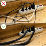 Gaine de câble Electraline 1,5 m - Organisateur de câbles noir avec fermeture éclair