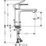 Mitigeur de lavabo Hansgrohe Rebris E avec vidage à tirette et économie d'eau