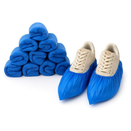 Couvre-chaussures jetables bleus - Lot de 100 pièces pour ménage et jardinage