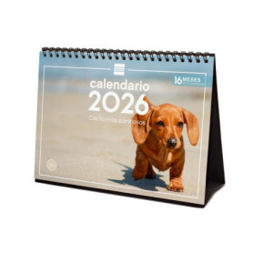 Calendrier de Bureau 2026 avec Chiots - Planification Mensuelle