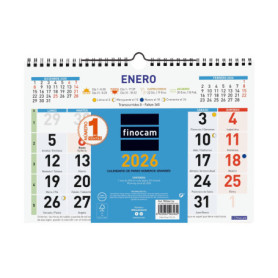 Calendrier mural 2026 avec grands chiffres - Finocam