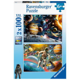 Ravensburger Puzzle Enfant 2x100 pièces - Univers Spatial - Dès 6 Ans