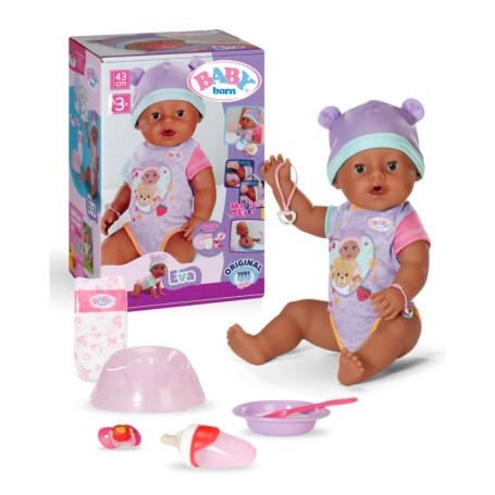 Poupée BABY born Eva 43 cm avec 10 accessoires et fonction magique