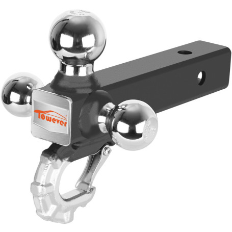Boule d'attelage Towever avec Crochet de Remorquage Tactique - Triple Boule 5,1 cm