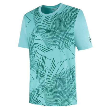 T-shirt de Tennis Dunlop Game Tee 4 pour Hommes - Bleu Ciel/Vert Aventurine, XXL