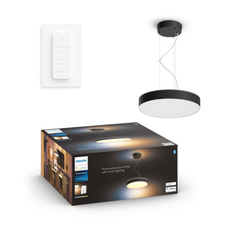 Suspension Philips Hue White Ambiance Enrave Noire - Éclairage Intérieur Intelligent