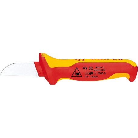 Couteau d'Électricien Knipex VDE 190 mm avec Poignée Ergonomique