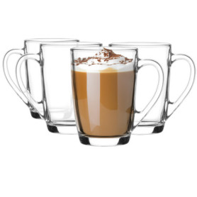 Lot de 4 Verres à Café avec Anse - Glasmark KROSNO 1992, 300 ml