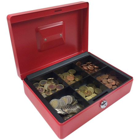 Coffret à Monnaie Rouge Acropaq AG250R avec Compartiment Amovible