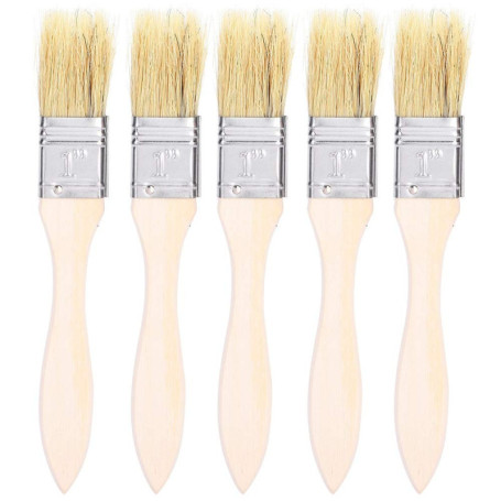 Lot de 5 Pinceaux en Bois pour Barbecue et Cuisine - Idéal pour Marinades et Nettoyage