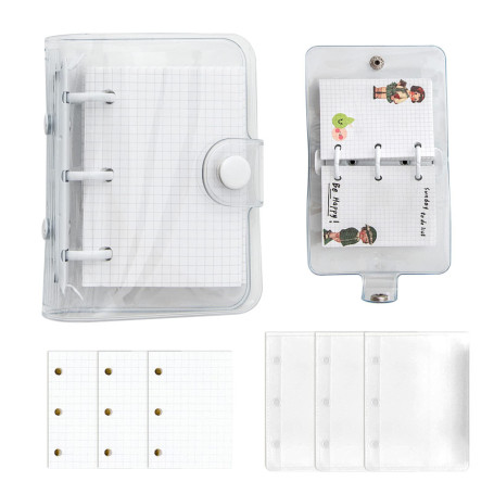Cahier à Spirale Zasjon - Petit Bloc-Notes Portable en PVC Blanc