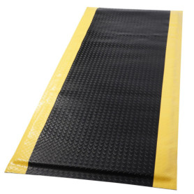 Tapis Anti-Fatigue Ergonomique 92 x 213 cm - Noir et Jaune pour Garage
