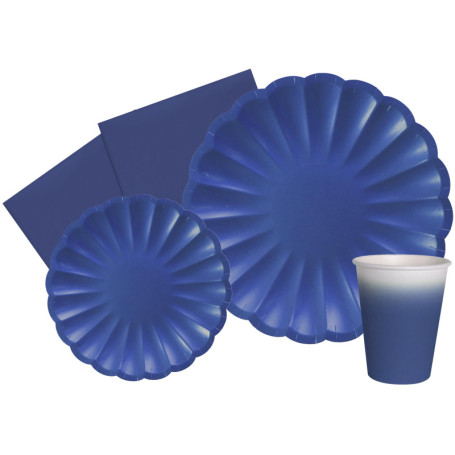 Kit Vaisselle Écologique Flower Shape pour 8 Personnes - 44 Pièces