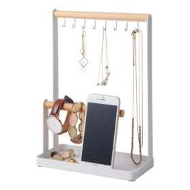 Support Accessoires Yamazaki TOSCA en Bois et Acier Blanc