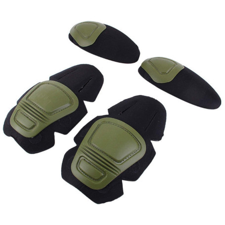 Genouillères et coudières tactiques YFZCLYZAXET pour paintball et airsoft - Vert
