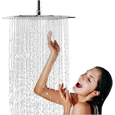 Pommeau de Douche Carré en Acier Inoxydable 50x50cm - Effet Miroir