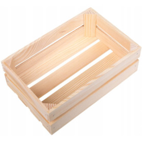 Caisse en Bois Naturel à Personnaliser - Boîte de Rangement en Pin 30x20x11 cm