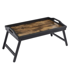 Table de Lit en Bambou Réglable pour Ordinateur Portable - Marron Rustique