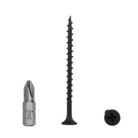 Lot de 100 vis en acier noir pour cloison sèche et menuiserie