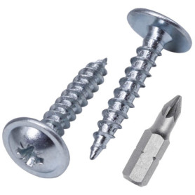 Lot de 900 Vis à Bois en Acier Zingué 3,5 x 16 mm - Tête Bombée Auto-Taraudeuse