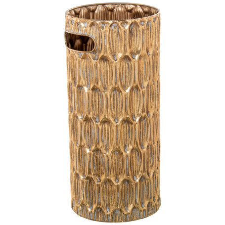 Porte-Parapluie Rond en Métal Doré - 20x45 cm