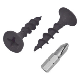 Lot de 100 vis en acier noir pour cloison sèche et menuiserie