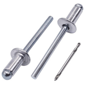 Pack de 50 Rivets Aveugles en Aluminium 5,0 x 10 mm avec Mandrin en Acier