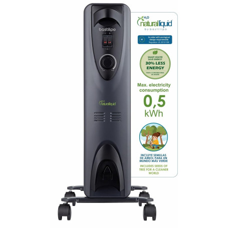 Radiateur Écologique Compact Bastilipo RC-ECOFLUID-7 Noir 1000W