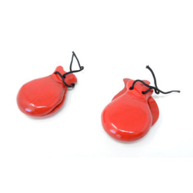 Paire de Castagnettes Espagnoles en Bois de Pin pour Enfants - 6 cm