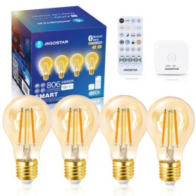Ampoule Connectée Aigostar E27 Vintage Dimmable 6W avec Alexa