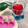 Moule à Glaçons en Silicone Rose - 6 Cavités Fleur pour Cocktails et Desserts