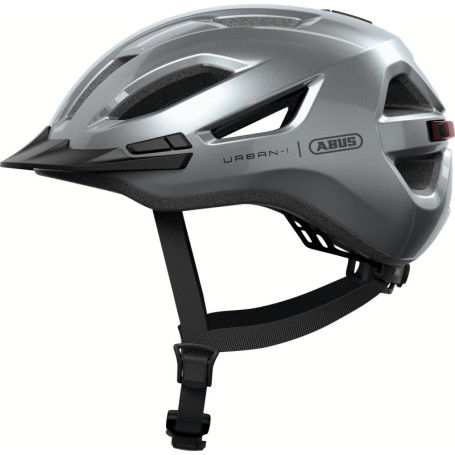 Casque de Vélo ABUS Urban-I 4.0 avec Feu Arrière Rechargeable - Argent XL