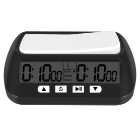 Horloge d'échecs numérique Jevina - Minuterie portable multifonction noire