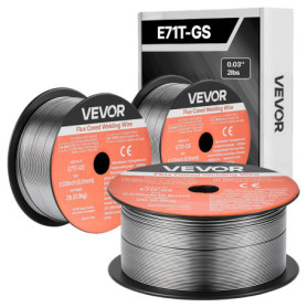 Fil de Soudage MIG Fourré VEVOR E71T-GS 0,8 mm - Lot de 3 Bobines