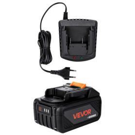 VEVOR Kit Batterie Lithium-ion 20V 4Ah avec Chargeur Rapide et Indicateur de Charge