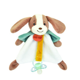 Doudou Attache Sucette Lucien le Chien - Peluche Douce pour Bébé